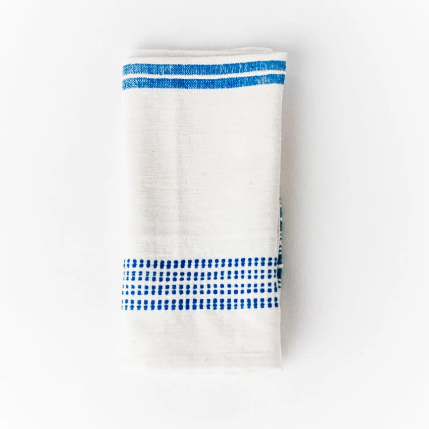 Aden Napkins, Natural / Blue - set of 4