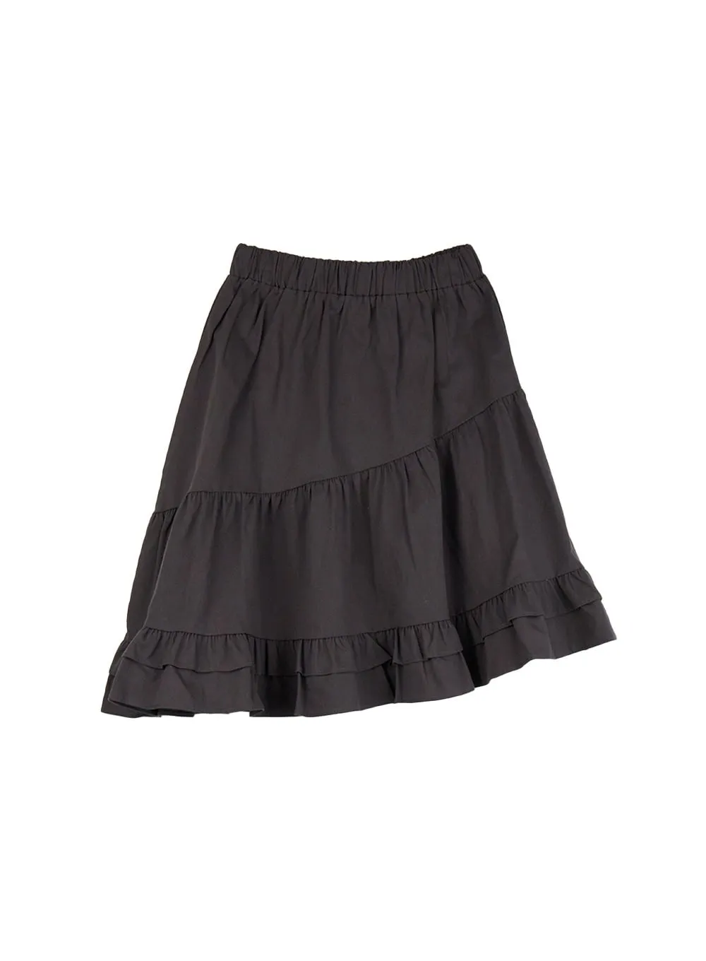 Asymmetric Tiered Midi Skirt IJ527