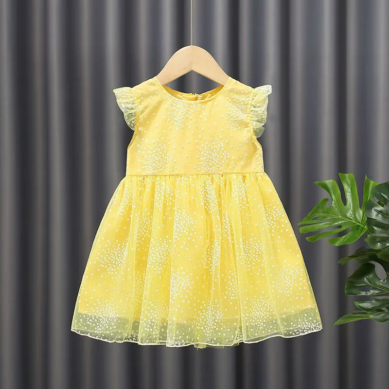 Baby Net Red Wings Skirt  Summer New Korean Style Girls' Western Style Puffy Gauze Princess Dress Girls' Gauze Skirt