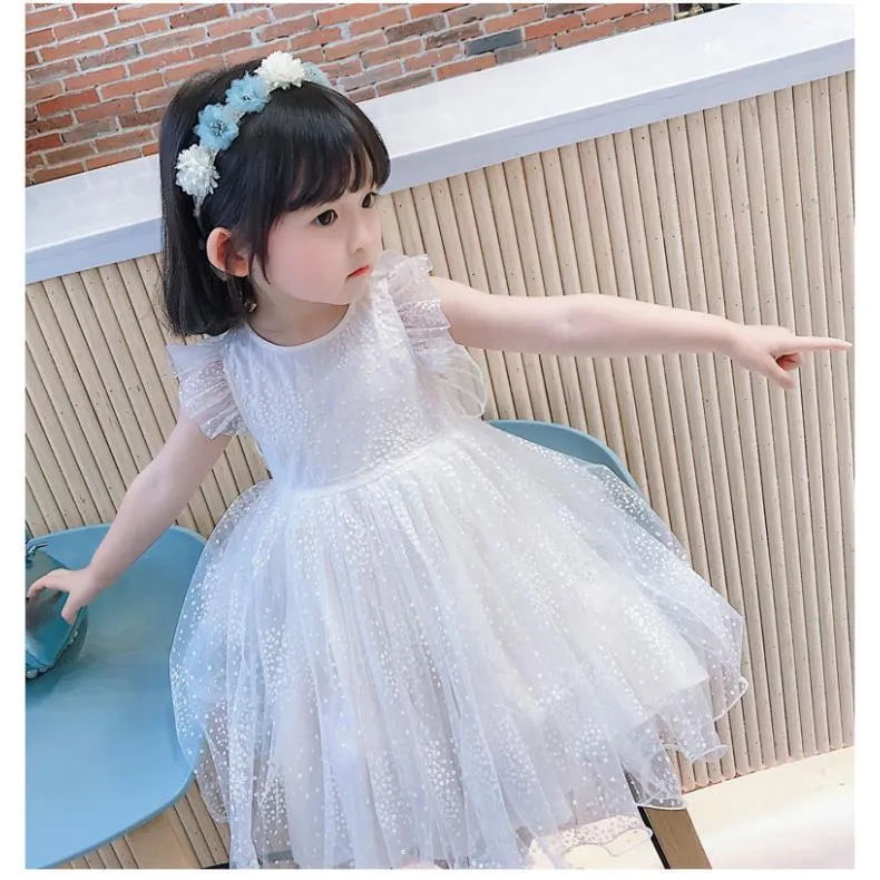 Baby Net Red Wings Skirt  Summer New Korean Style Girls' Western Style Puffy Gauze Princess Dress Girls' Gauze Skirt