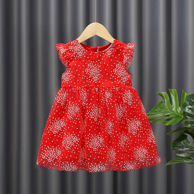Baby Net Red Wings Skirt  Summer New Korean Style Girls' Western Style Puffy Gauze Princess Dress Girls' Gauze Skirt