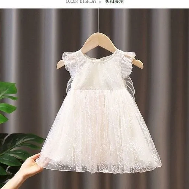 Baby Net Red Wings Skirt  Summer New Korean Style Girls' Western Style Puffy Gauze Princess Dress Girls' Gauze Skirt