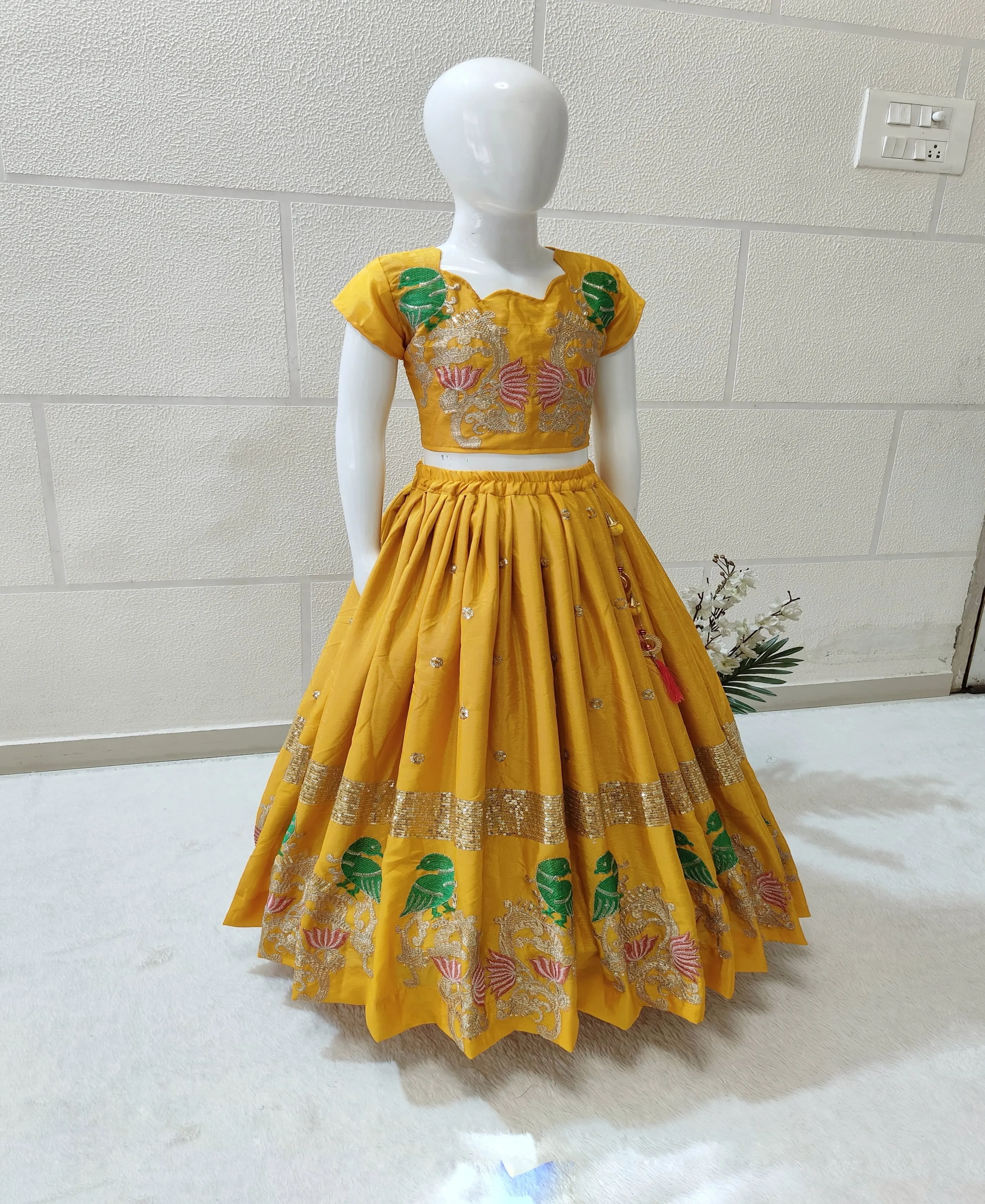 Beautiful Designer Heavy Chinon Silk Kid's Lehenga Choli