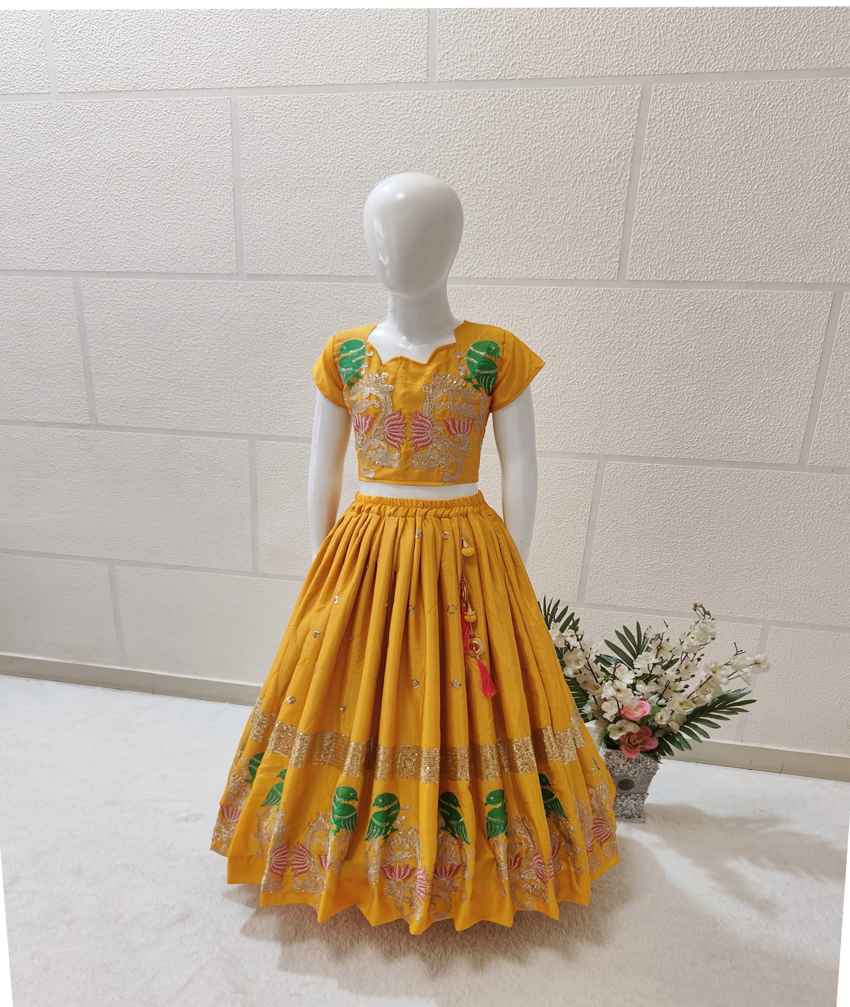 Beautiful Designer Heavy Chinon Silk Kid's Lehenga Choli