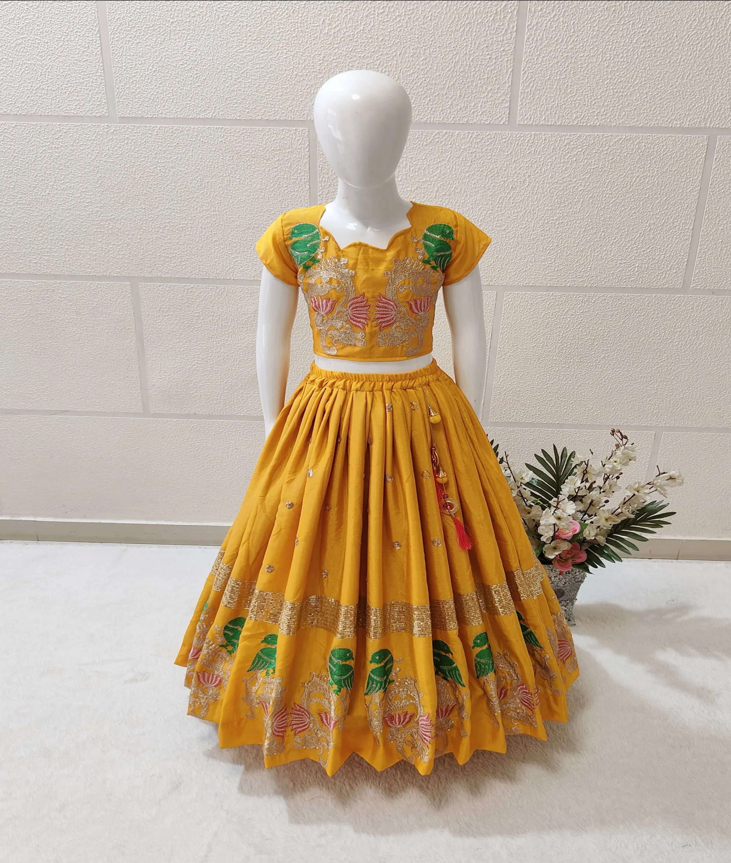 Beautiful Designer Heavy Chinon Silk Kid's Lehenga Choli