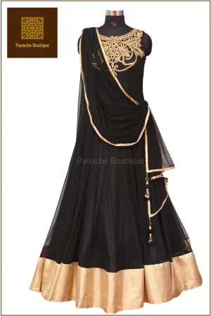 Black Colour Floor Length Anarkali