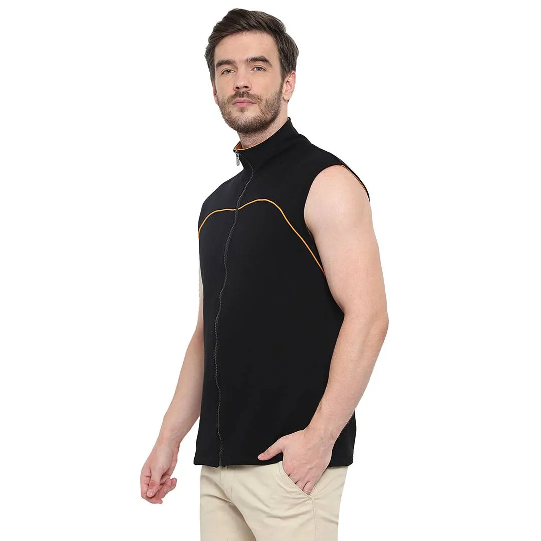 Black Sleeveless Fashionable Sweatshirt