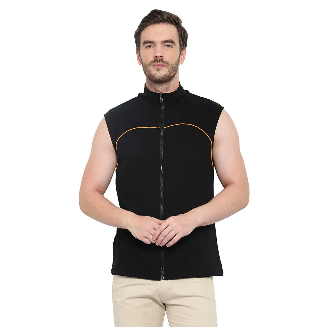 Black Sleeveless Fashionable Sweatshirt