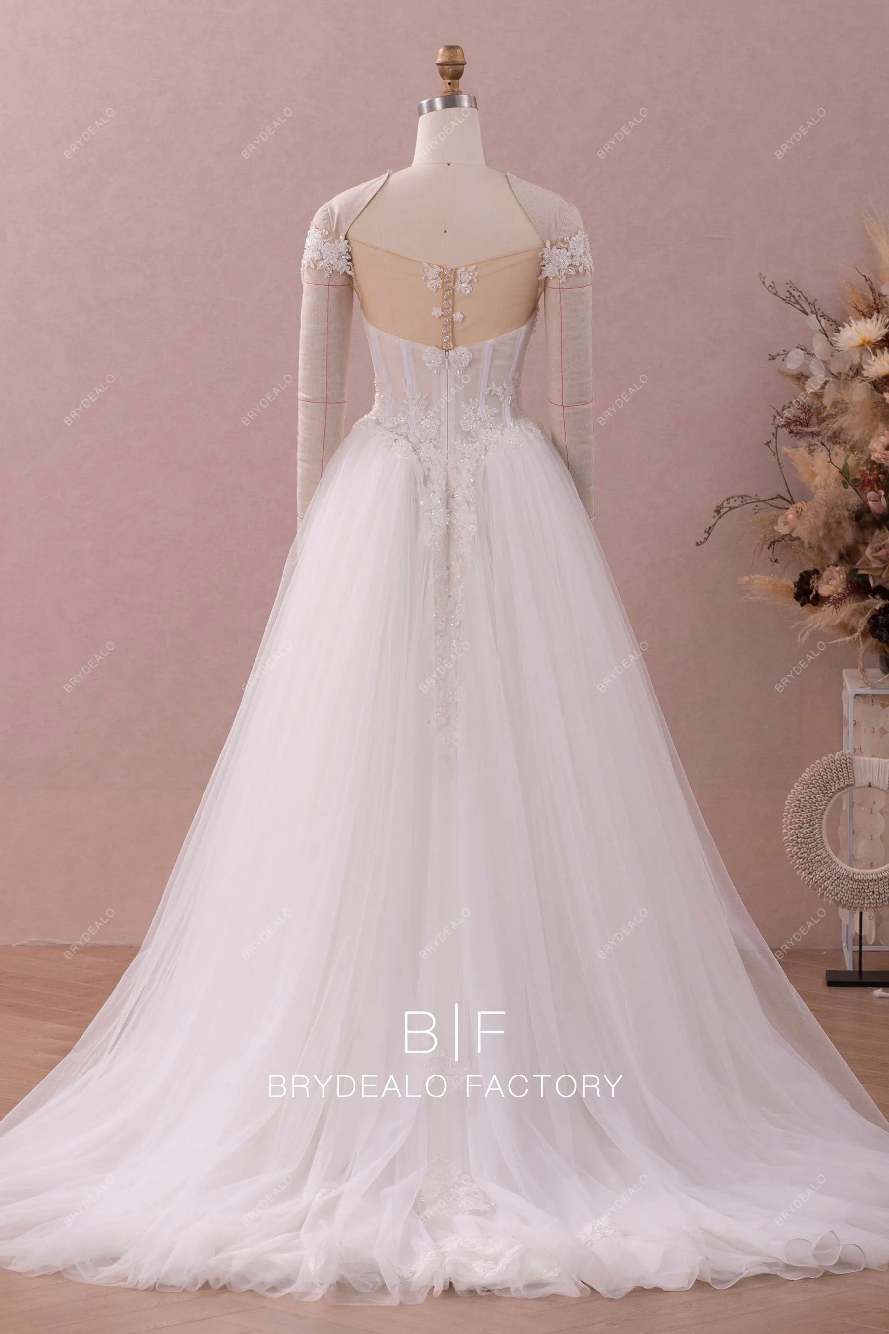 Cap Sleeve Corset Beaded Lace Wedding Ballgown