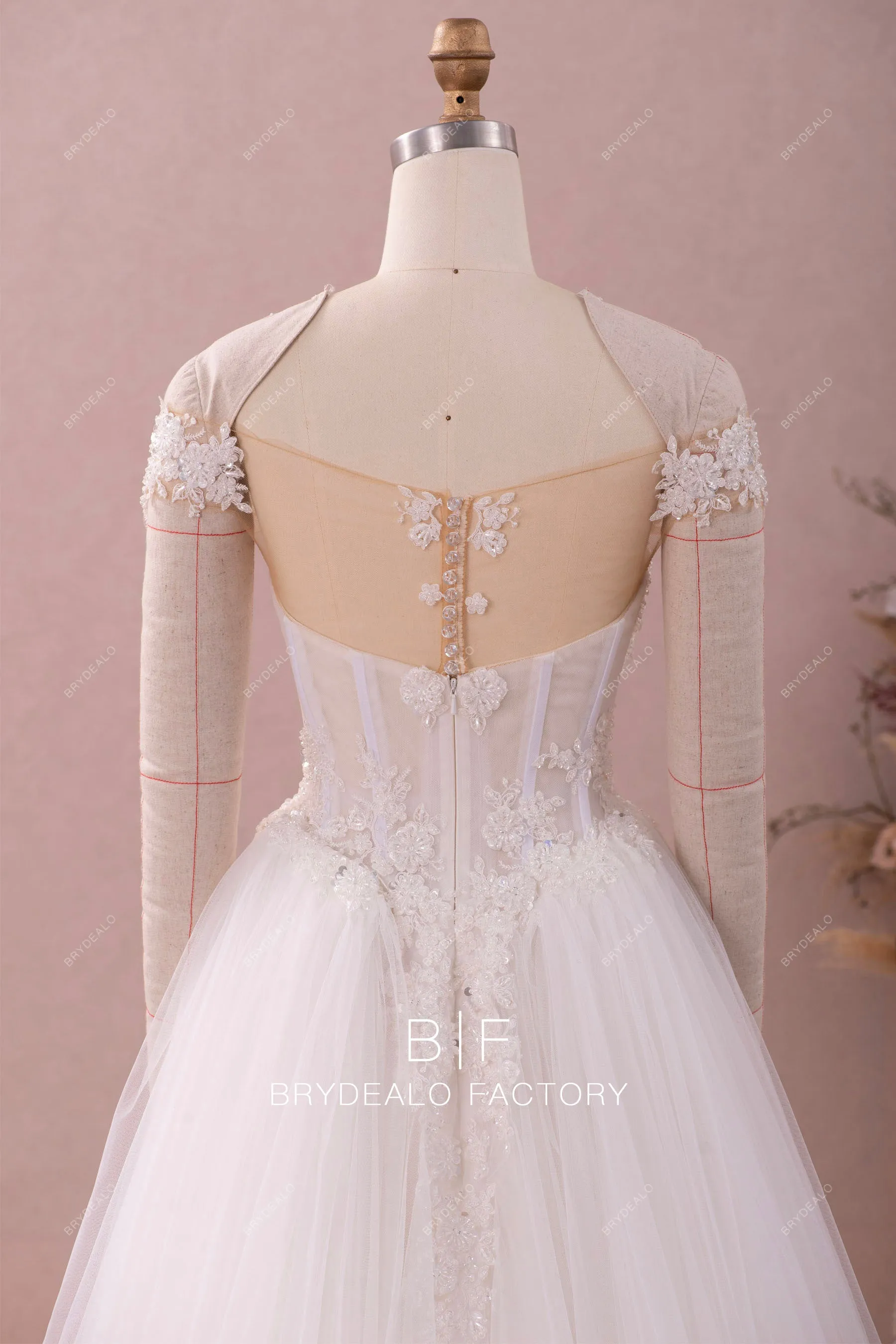 Cap Sleeve Corset Beaded Lace Wedding Ballgown