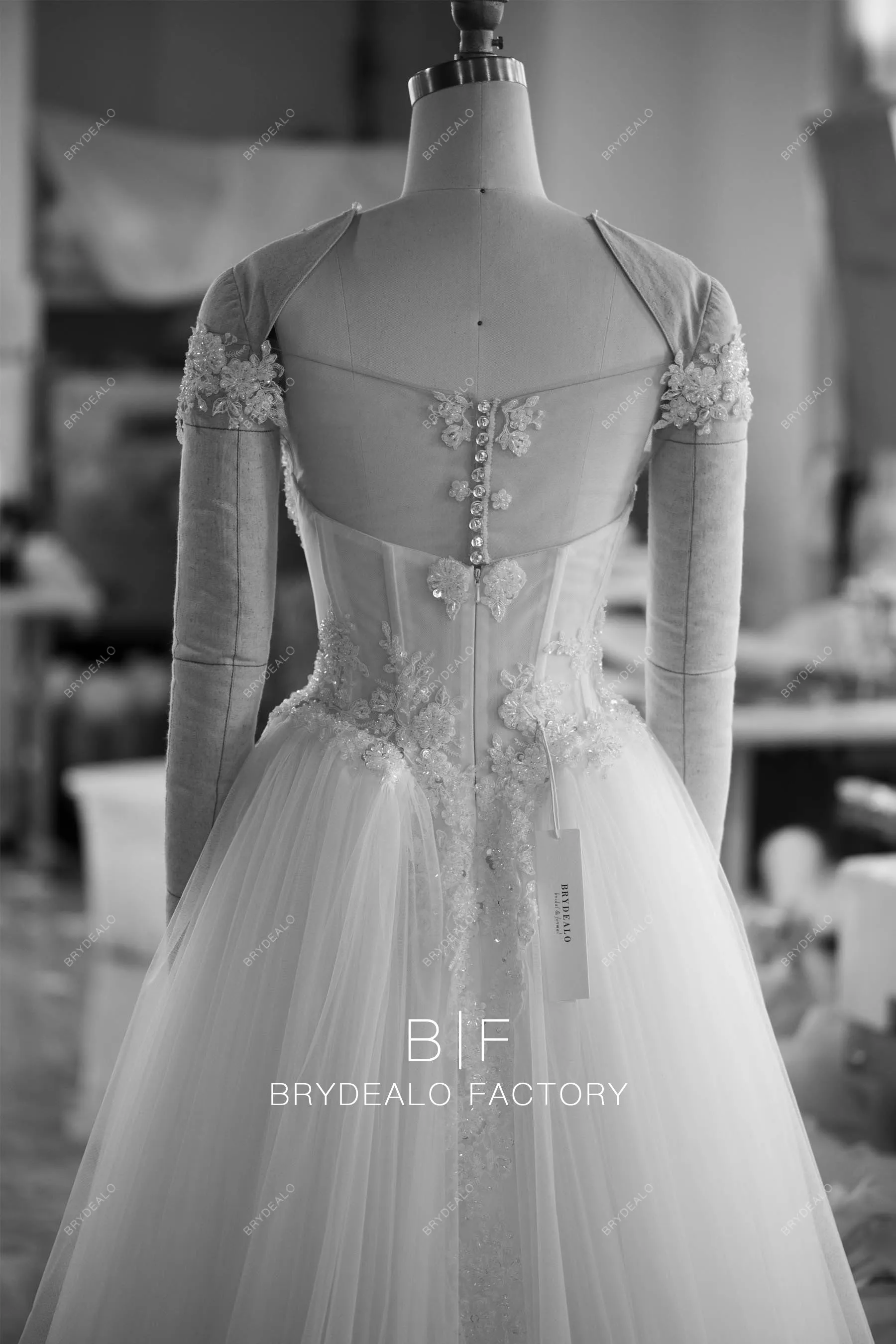 Cap Sleeve Corset Beaded Lace Wedding Ballgown