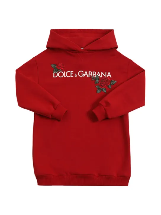 Dolce&amp;Gabbana   Logo print cotton sweat dress 