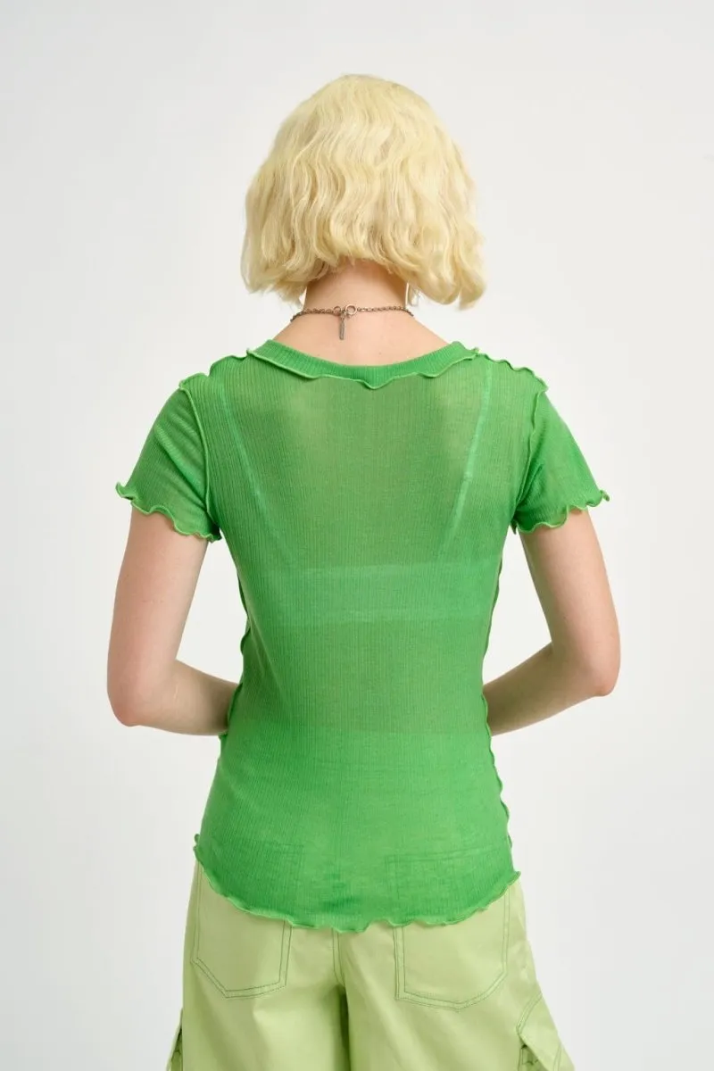 Eliza Faulkner Short Sleeve Rib Tee (Apple Green)
