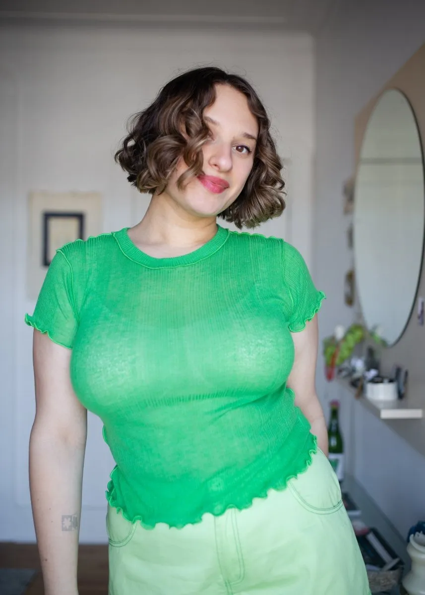 Eliza Faulkner Short Sleeve Rib Tee (Apple Green)
