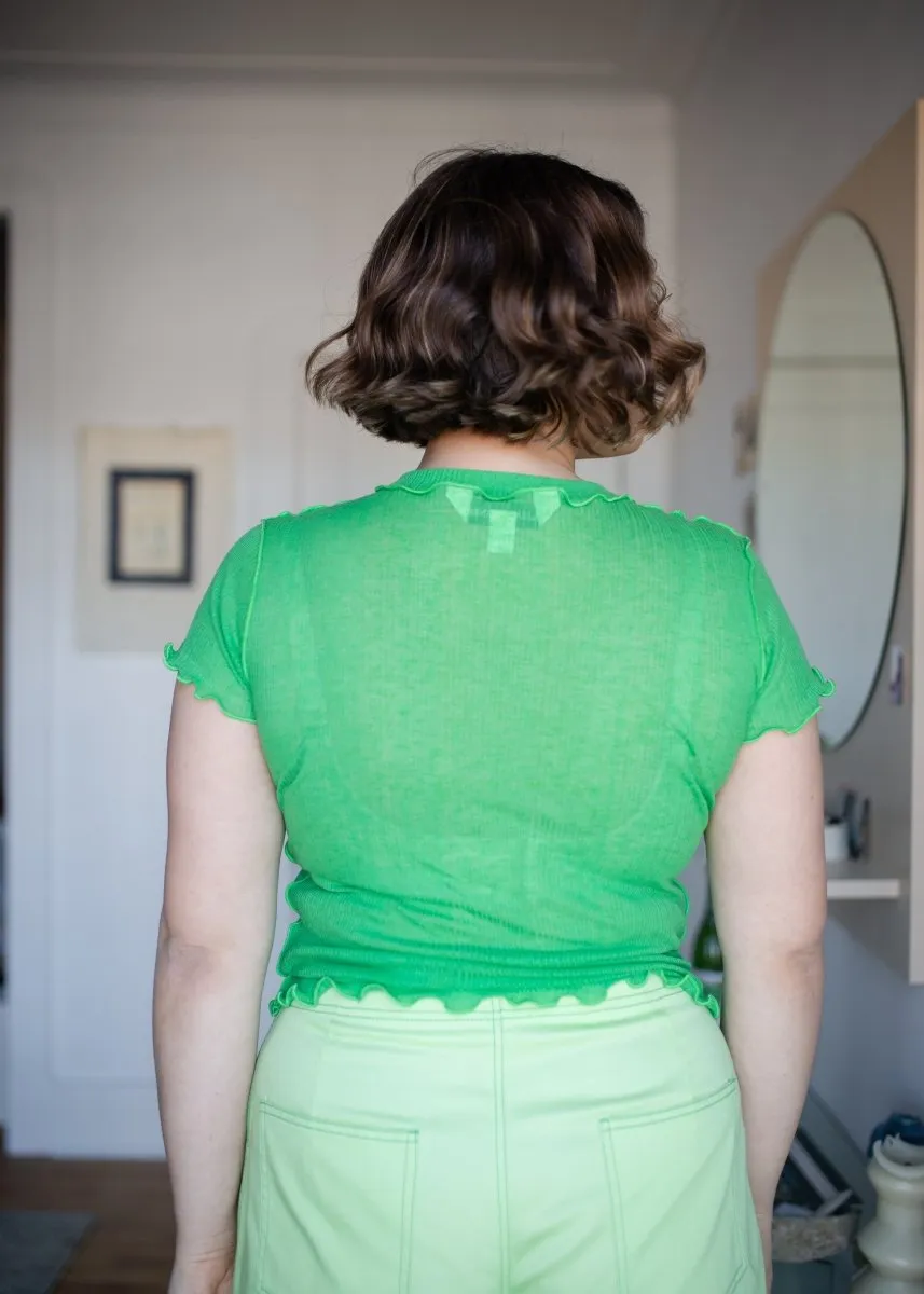 Eliza Faulkner Short Sleeve Rib Tee (Apple Green)