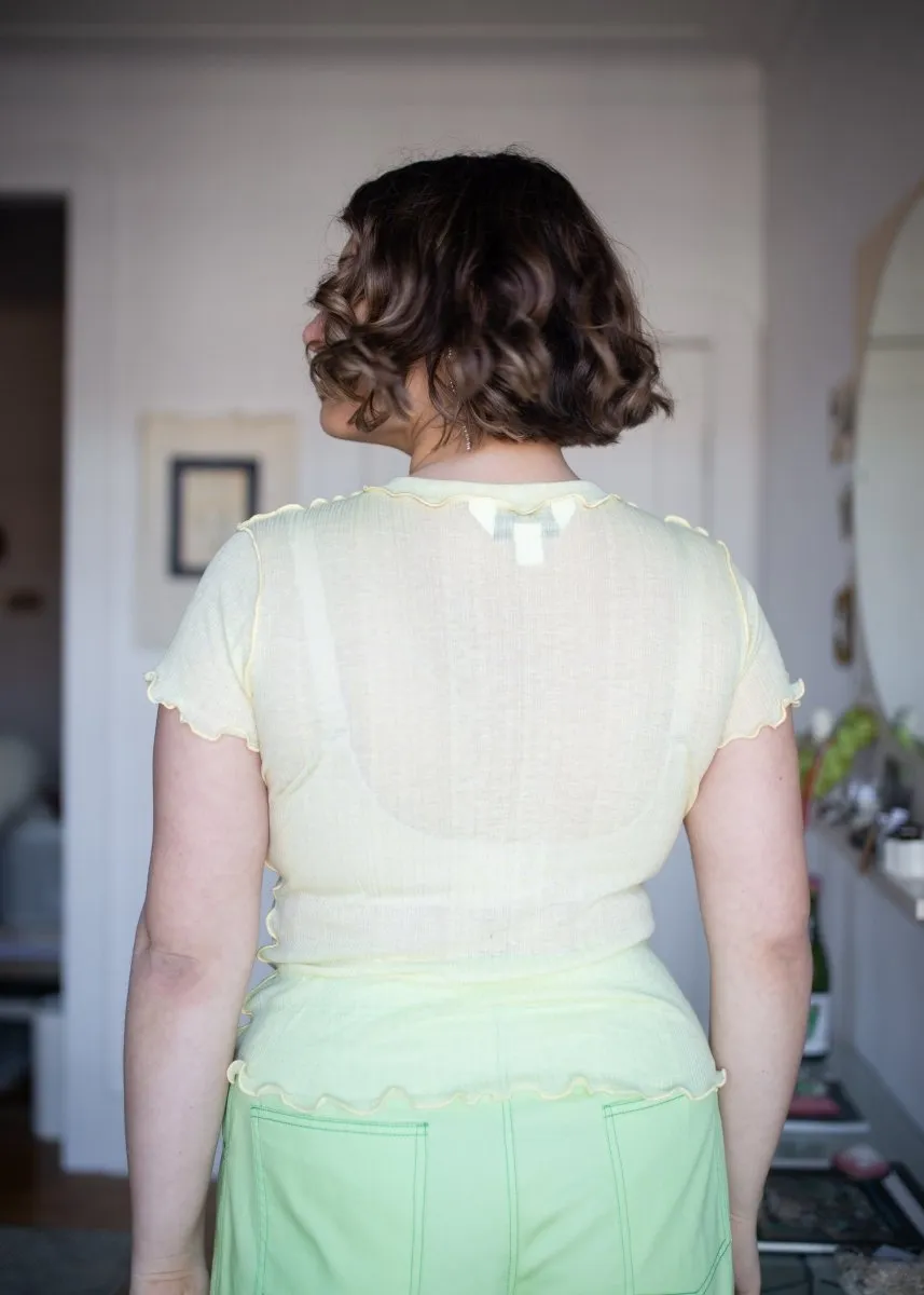Eliza Faulkner Short Sleeve Rib Tee (Butter Yellow)