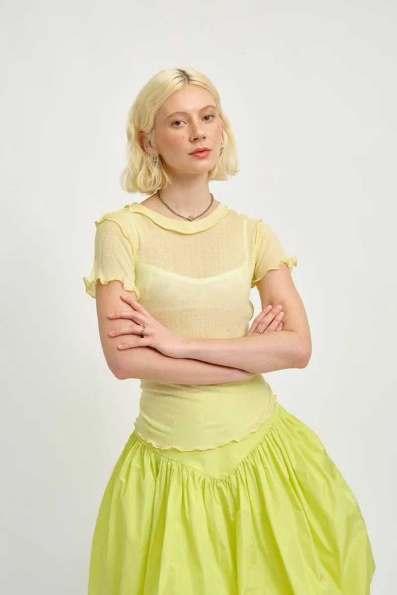 Eliza Faulkner Short Sleeve Rib Tee (Butter Yellow)