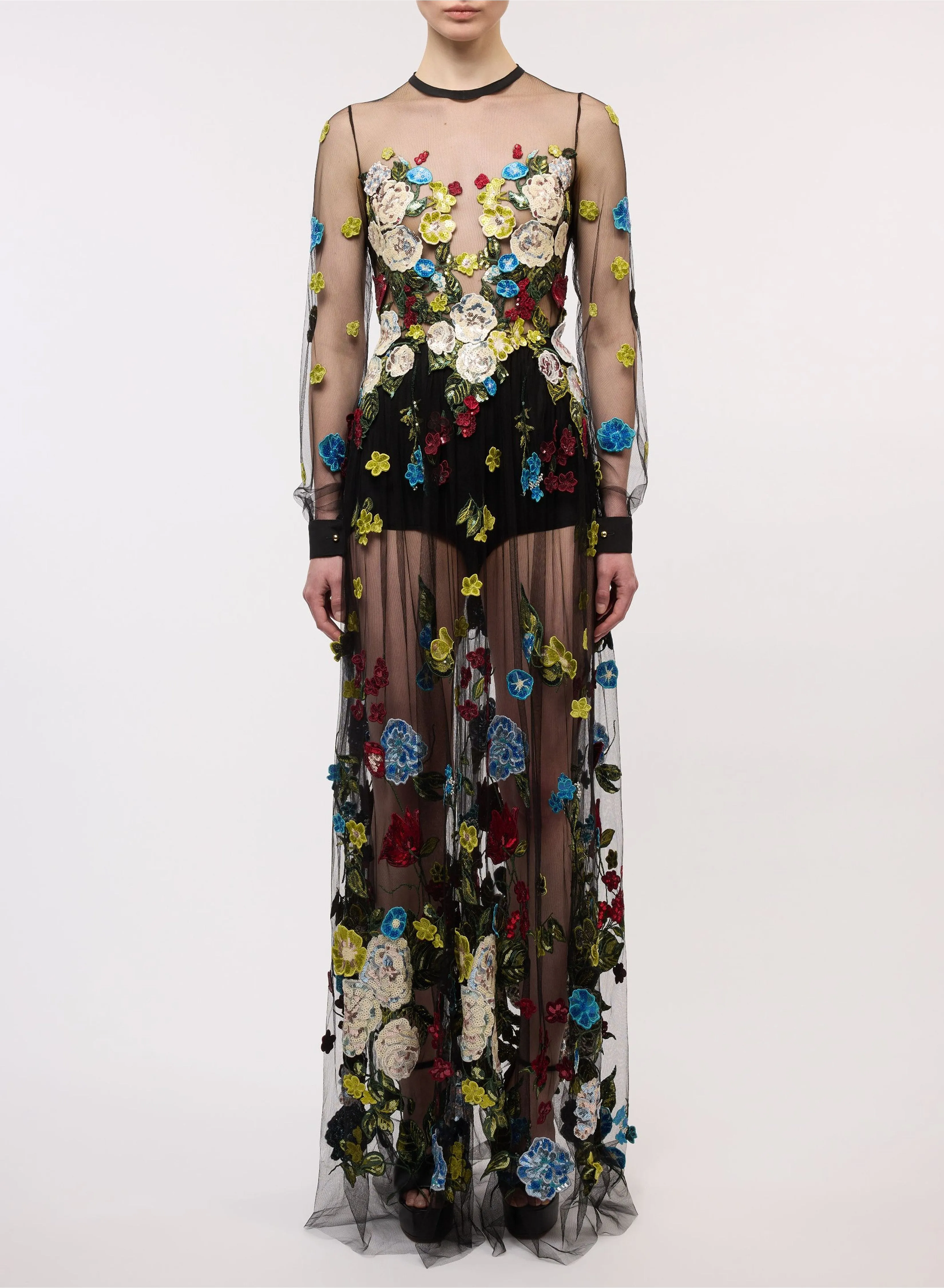 Embroidered Flower Bouquet Dress