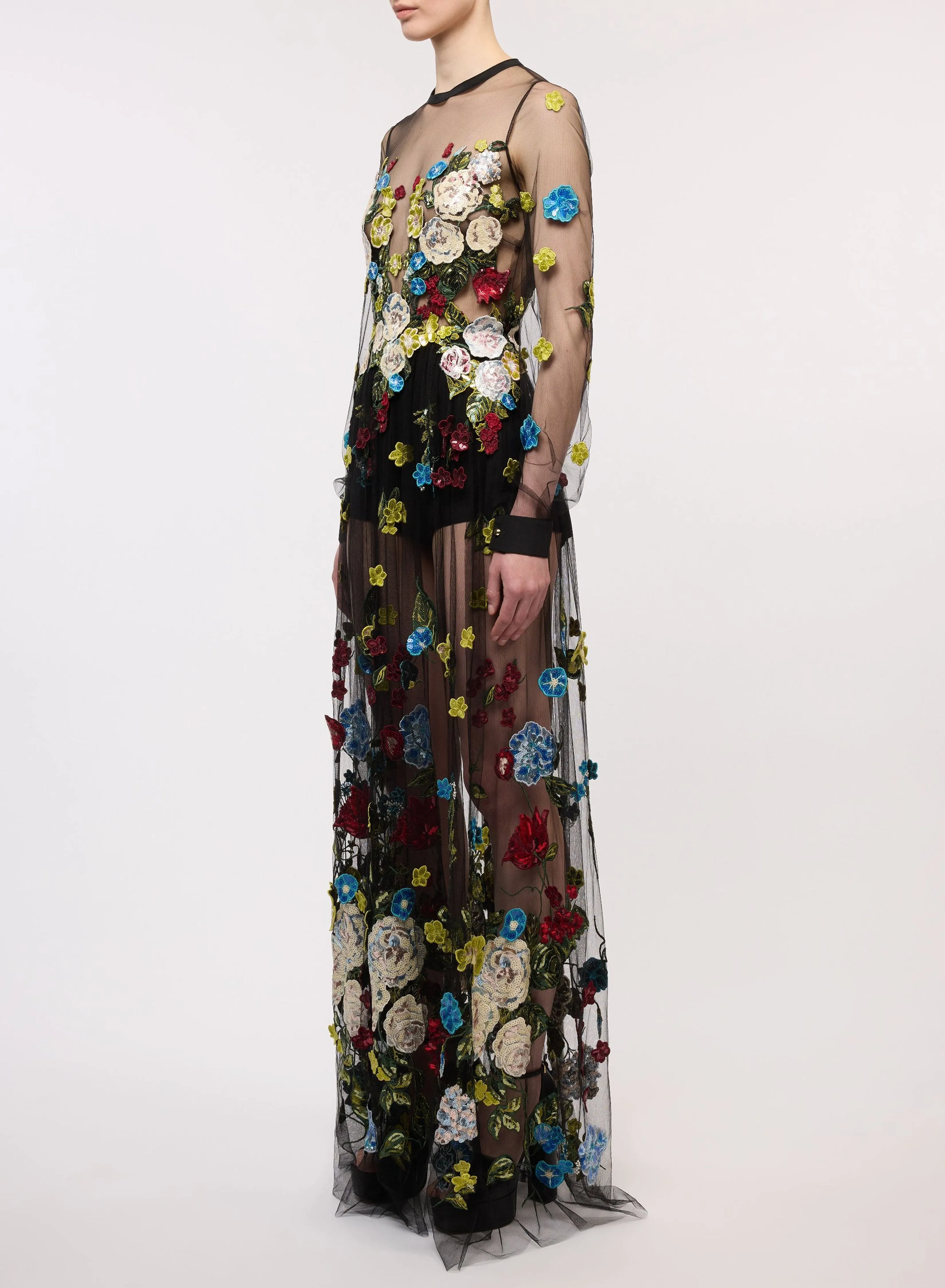 Embroidered Flower Bouquet Dress
