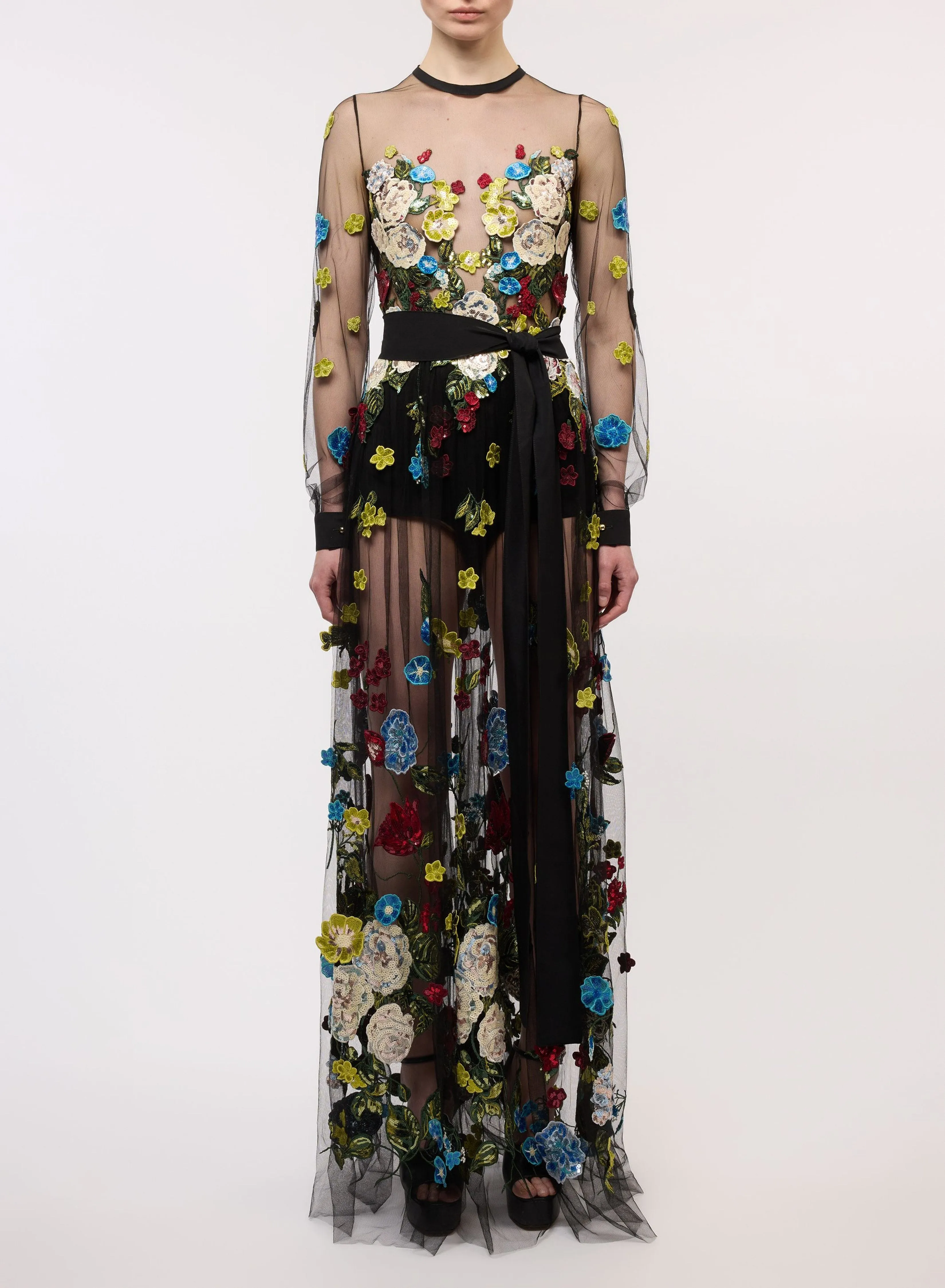 Embroidered Flower Bouquet Dress