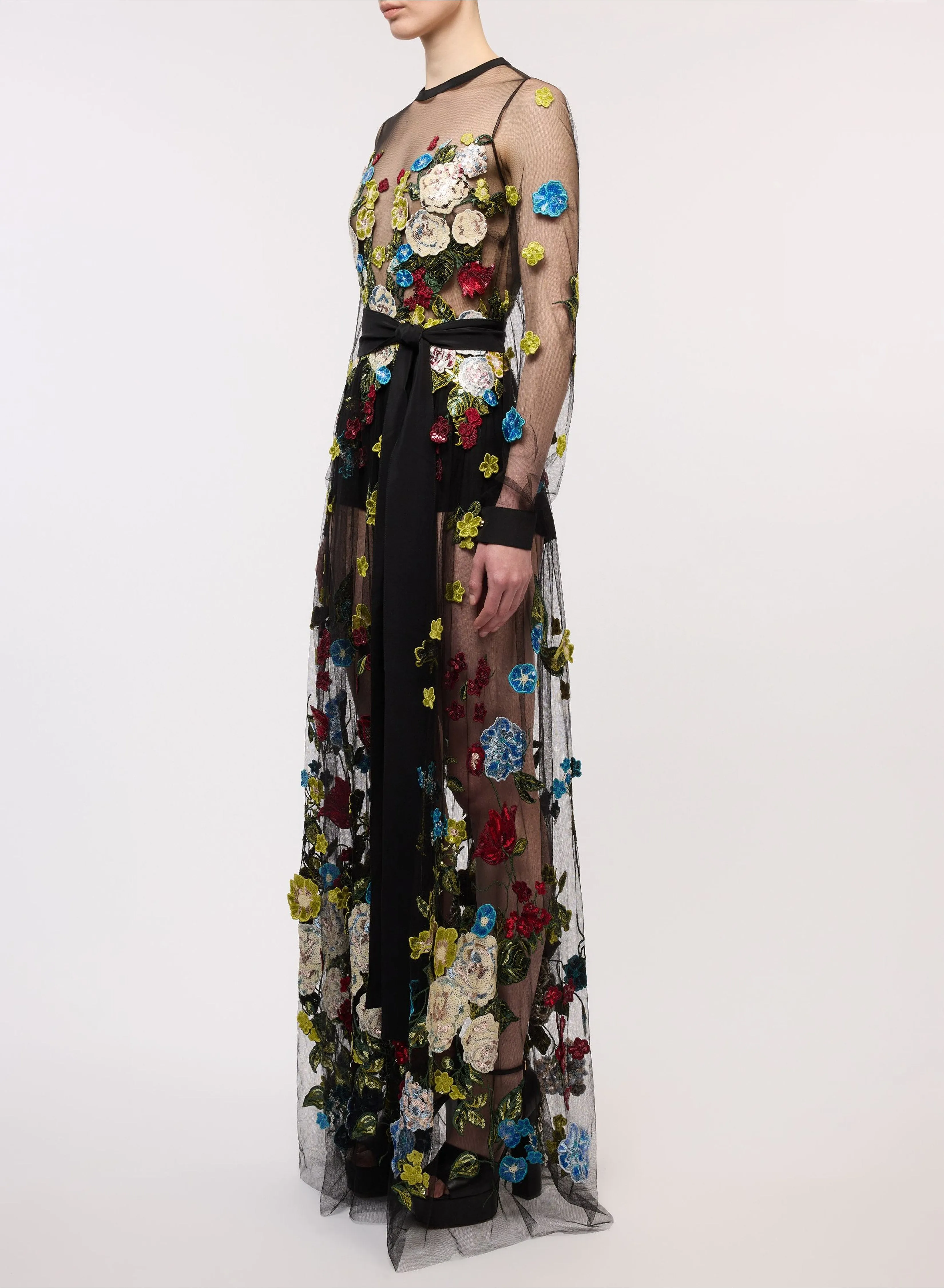 Embroidered Flower Bouquet Dress