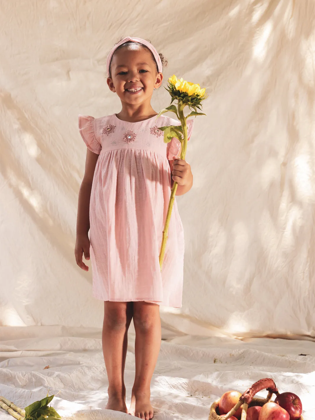 Eshri Embroidered Dress - Peony