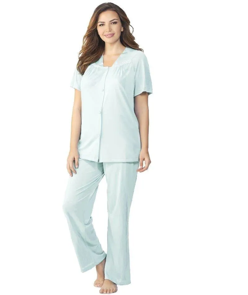 Exquisite Form Short Sleeve Pajamas Plus - Azure Mist