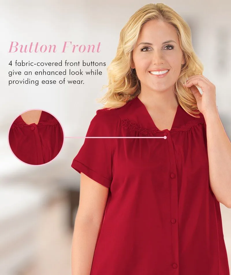 Exquisite Form Short Sleeve Pajamas - Sangria