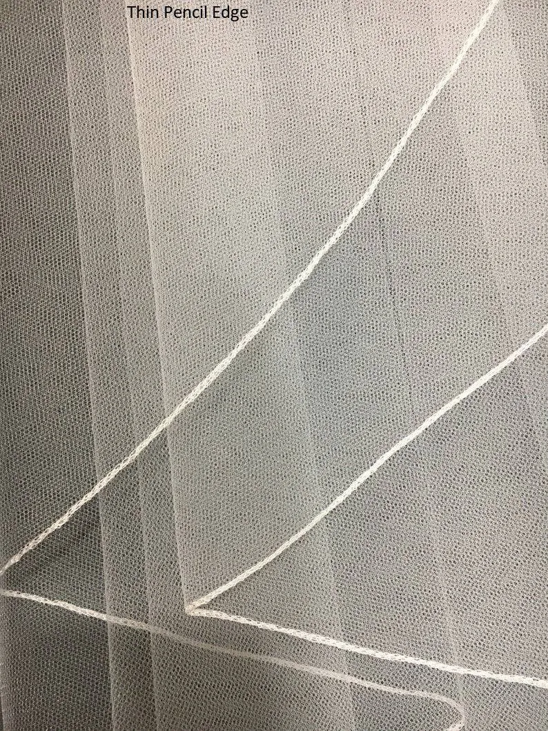 Floor Length Veil with Pencil Edge