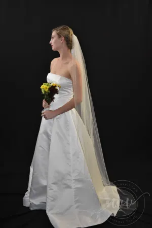 Floor Length Veil with Pencil Edge