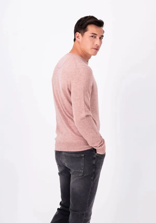 Fynch Hatton - 3XL Knit Sweater, Merino Cashmere, Pale Berry