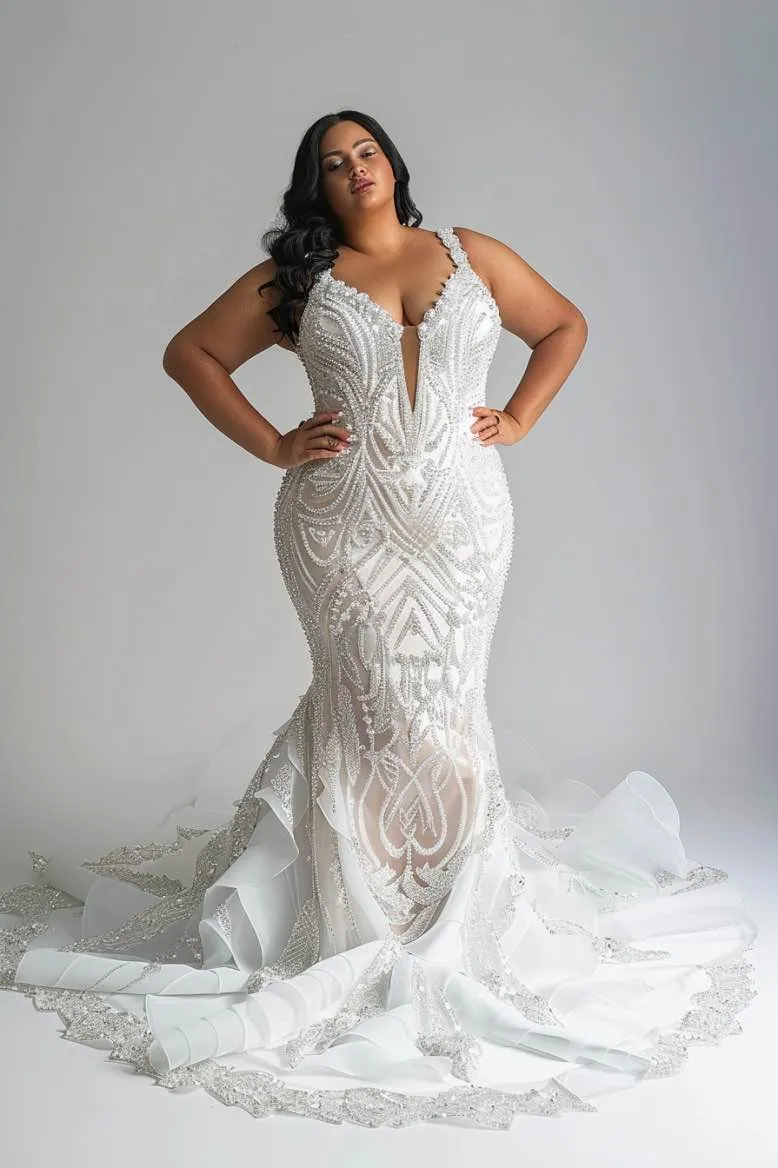 Hafsa  Luxury   WhiteMermaid Gown  Wedding Dress