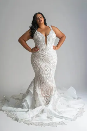 Hafsa  Luxury   WhiteMermaid Gown  Wedding Dress