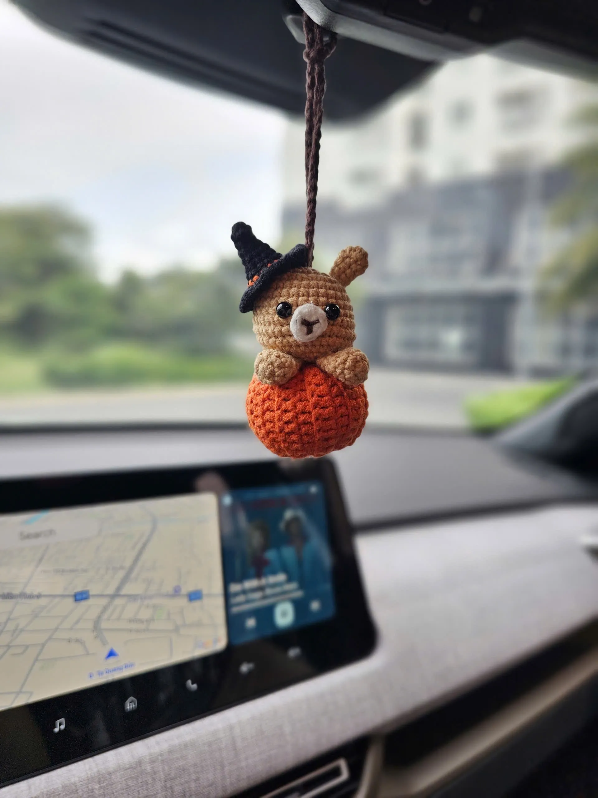 Halloween Crochet Car Hanger & Keychain, Wizard Bear, Jack O Lantern, Grim Reaper