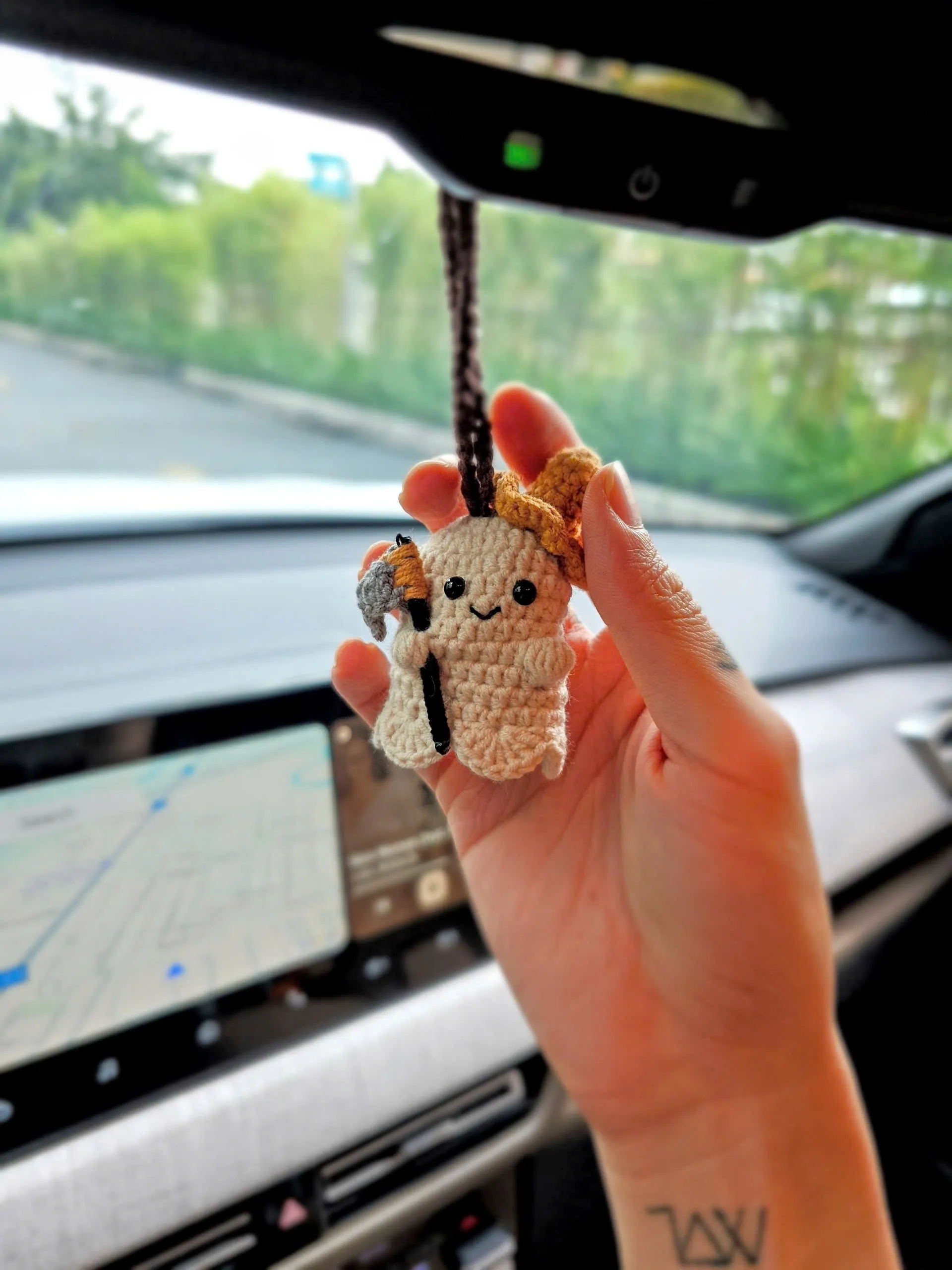 Halloween Crochet Car Hanger & Keychain, Wizard Bear, Jack O Lantern, Grim Reaper