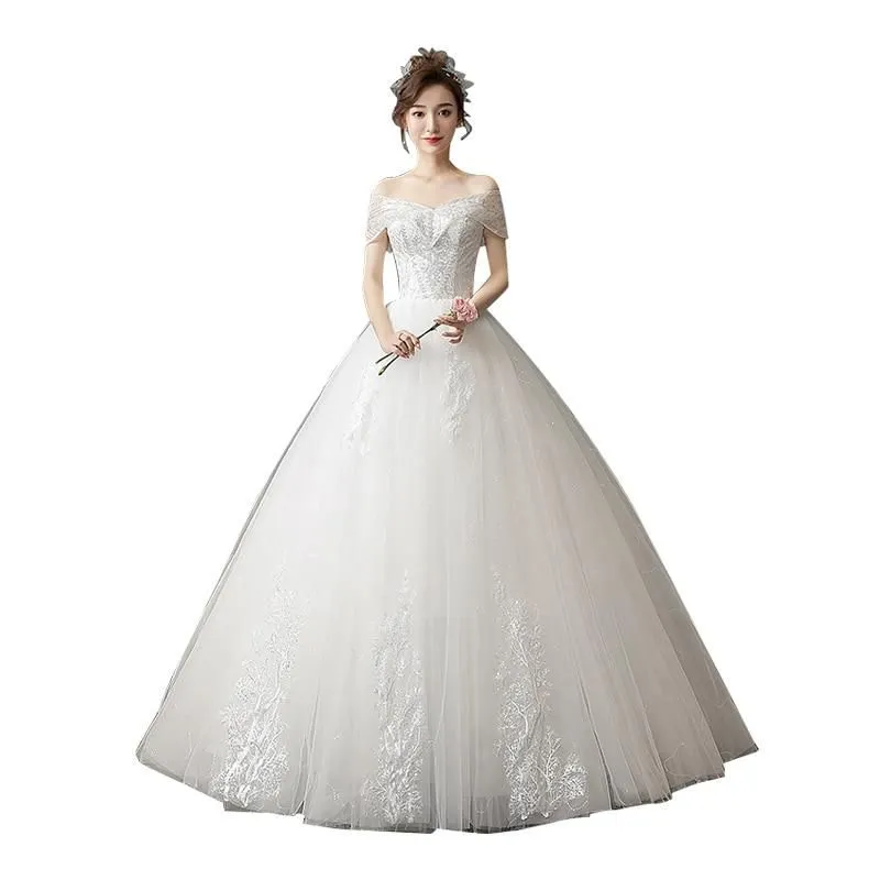 Off The Shoulder Wedding Dress Floor Length