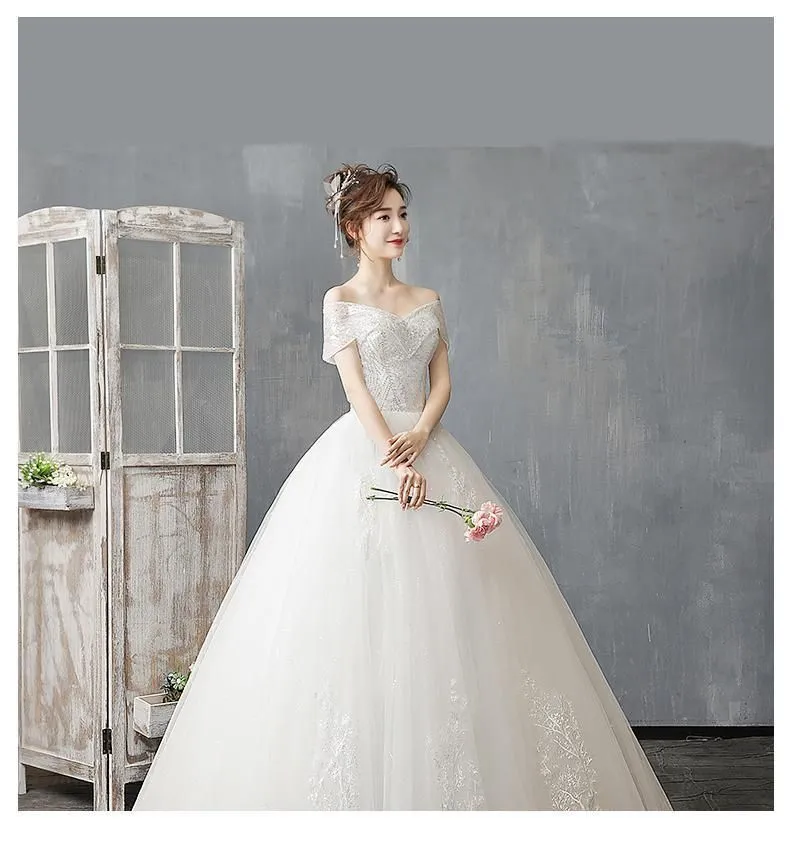 Off The Shoulder Wedding Dress Floor Length