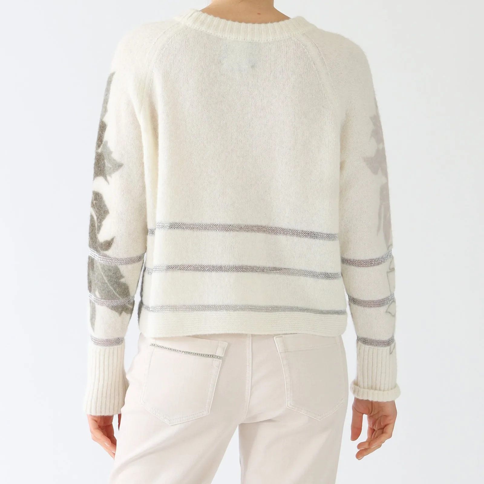 Off White Noble Knit Lurex Stripe Sweater