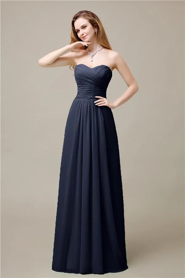 Pretty Chiffon A-line Sweetheart Floor-Length Bridesmaid Dresses