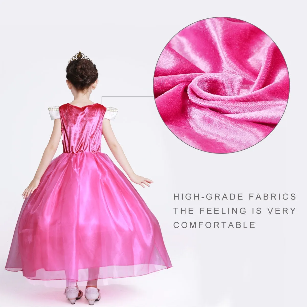 Princess Dress Girls Sleeping Beauty Party Fancy Costume