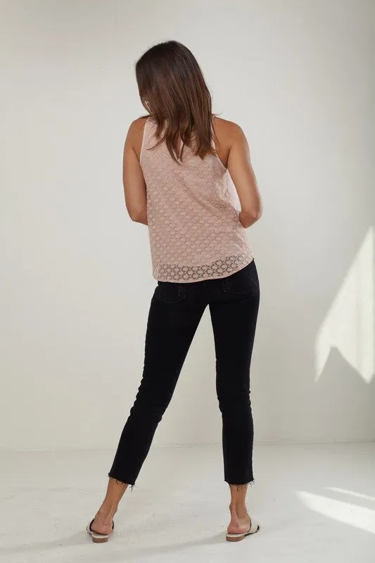 RO & DE Sleeveless Crewneck Layered Top