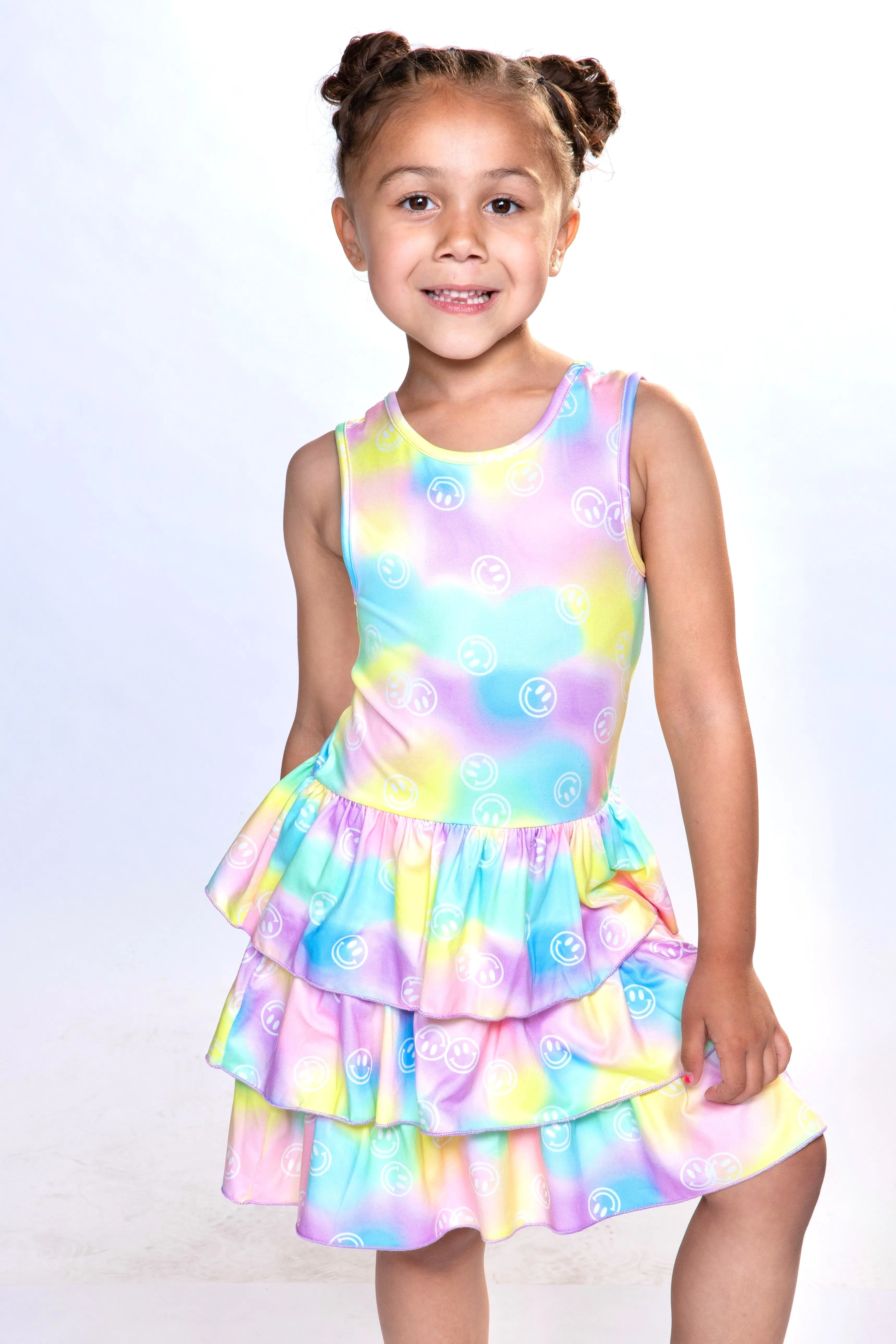 Simply Soft Tank Triple Ruffle Skirt Dress - Cotton Candy Smiles