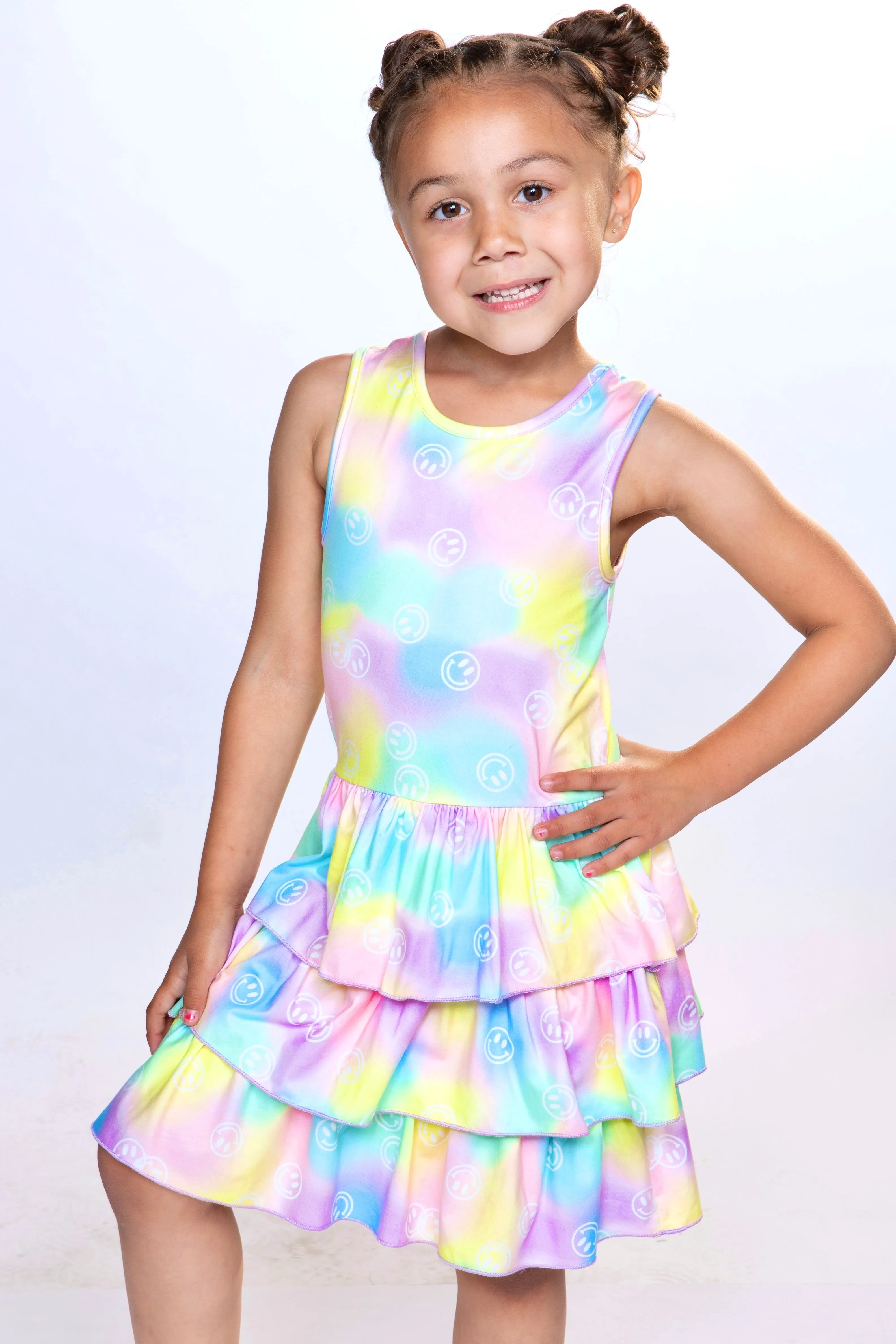 Simply Soft Tank Triple Ruffle Skirt Dress - Cotton Candy Smiles