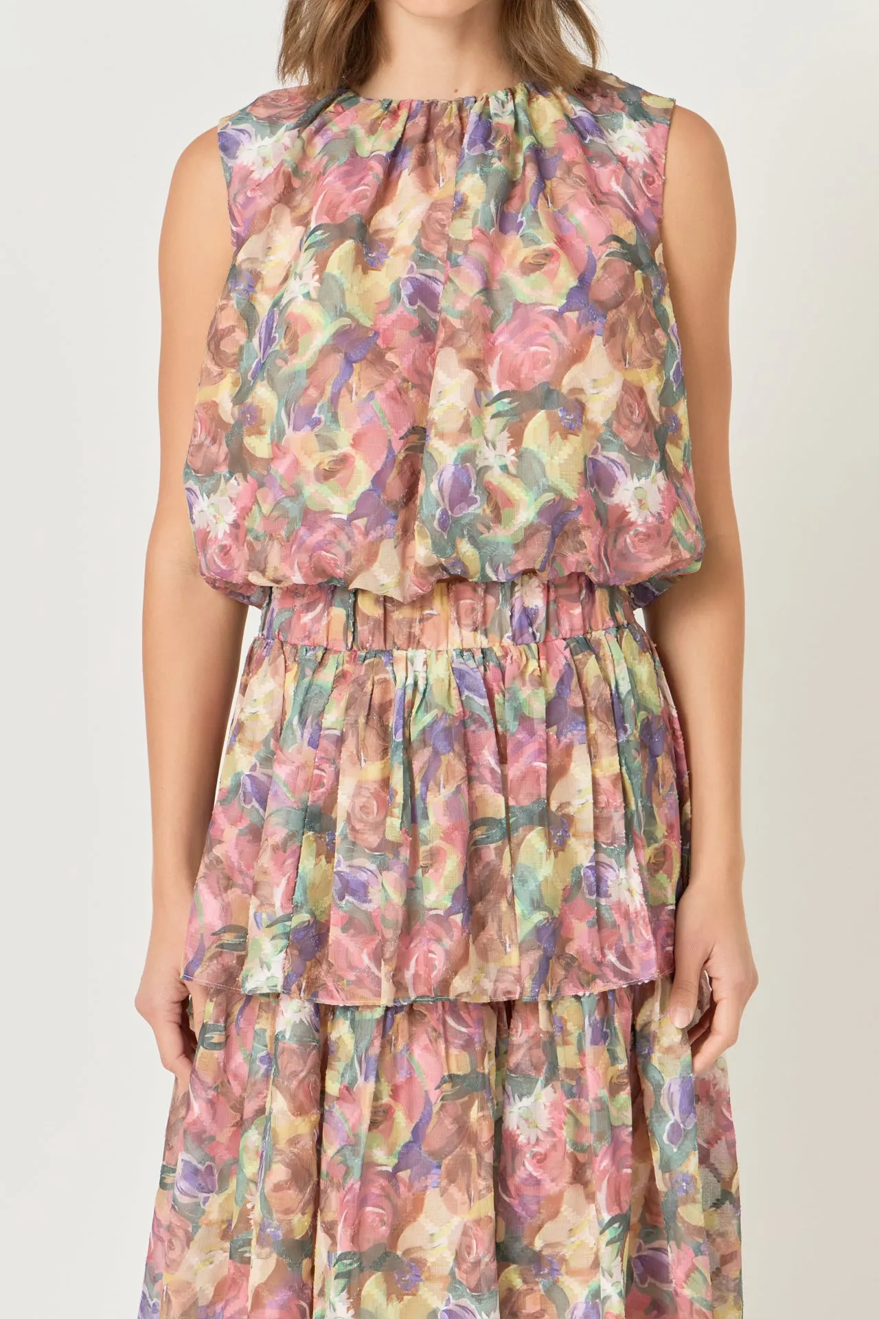 Sleeveless Blouson Top