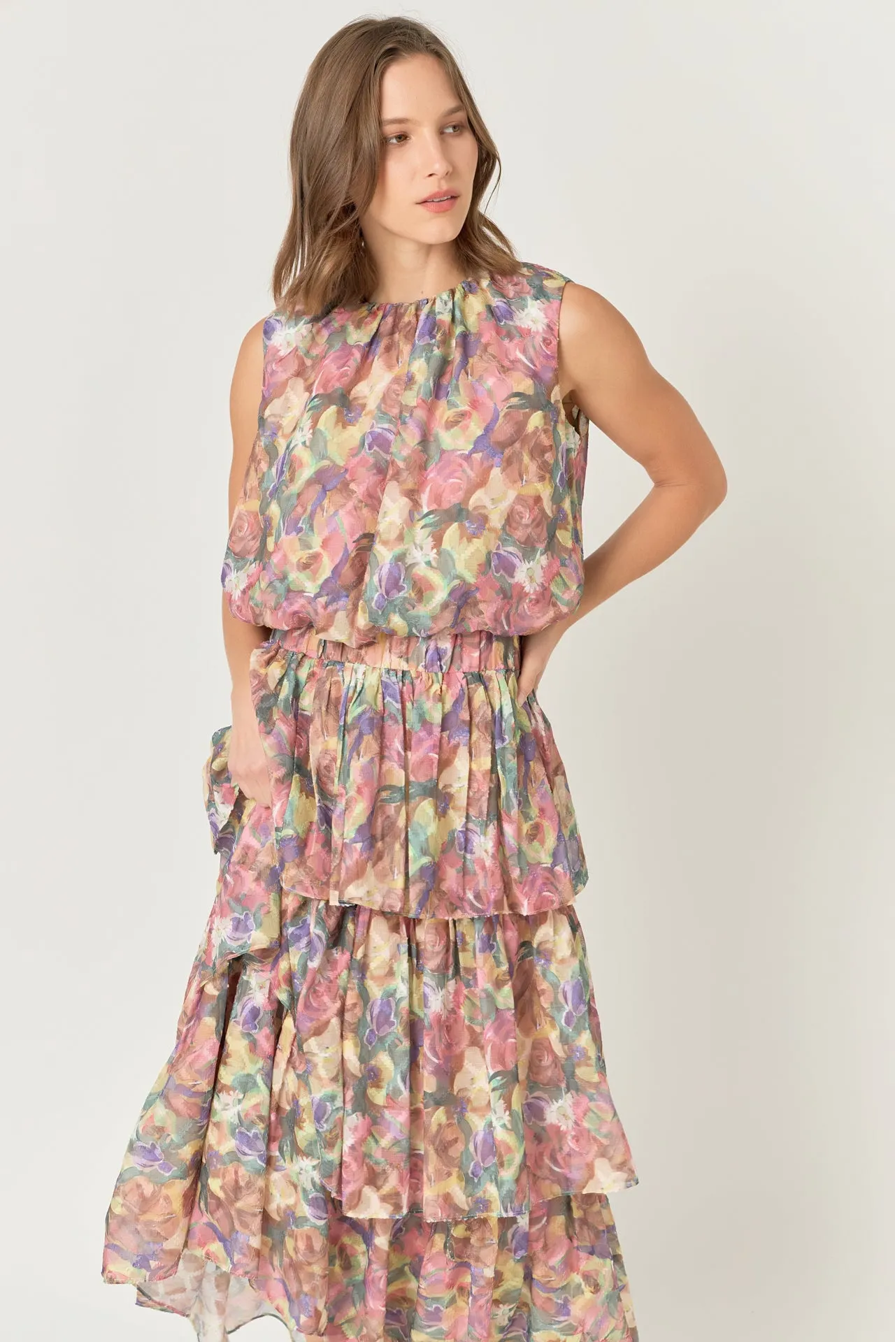 Sleeveless Blouson Top