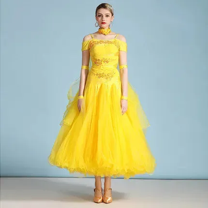 Standard Ballroom Dance Dresses For Women  Waltz Tango Flamenco Costume