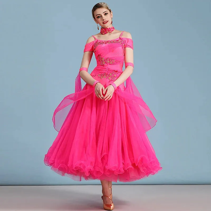 Standard Ballroom Dance Dresses For Women  Waltz Tango Flamenco Costume