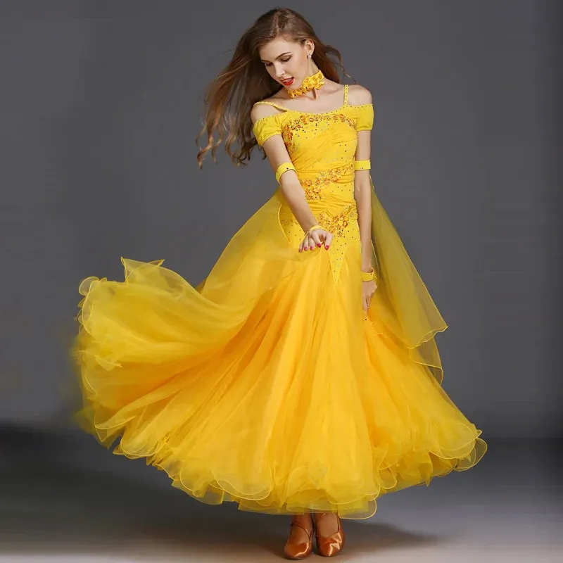 Standard Ballroom Dance Dresses For Women  Waltz Tango Flamenco Costume