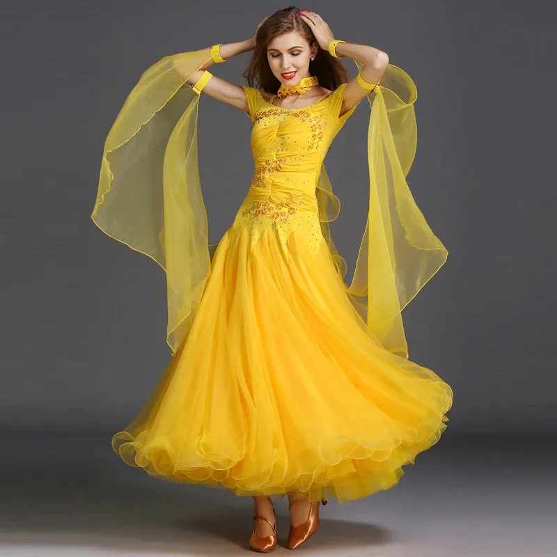 Standard Ballroom Dance Dresses For Women  Waltz Tango Flamenco Costume