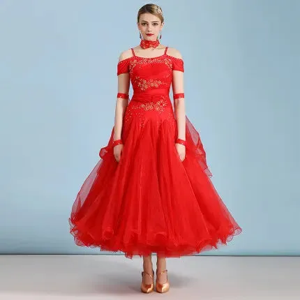 Standard Ballroom Dance Dresses For Women  Waltz Tango Flamenco Costume